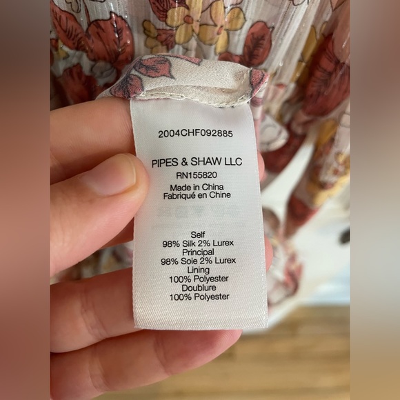 NWT VERONICA BEARD Cybil Mini Dress Silk Melon Pink Floral Long Sleeve Size 2 - Picture 12 of 13